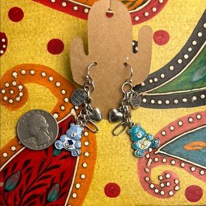 Blue Carebear Charm Earrings
